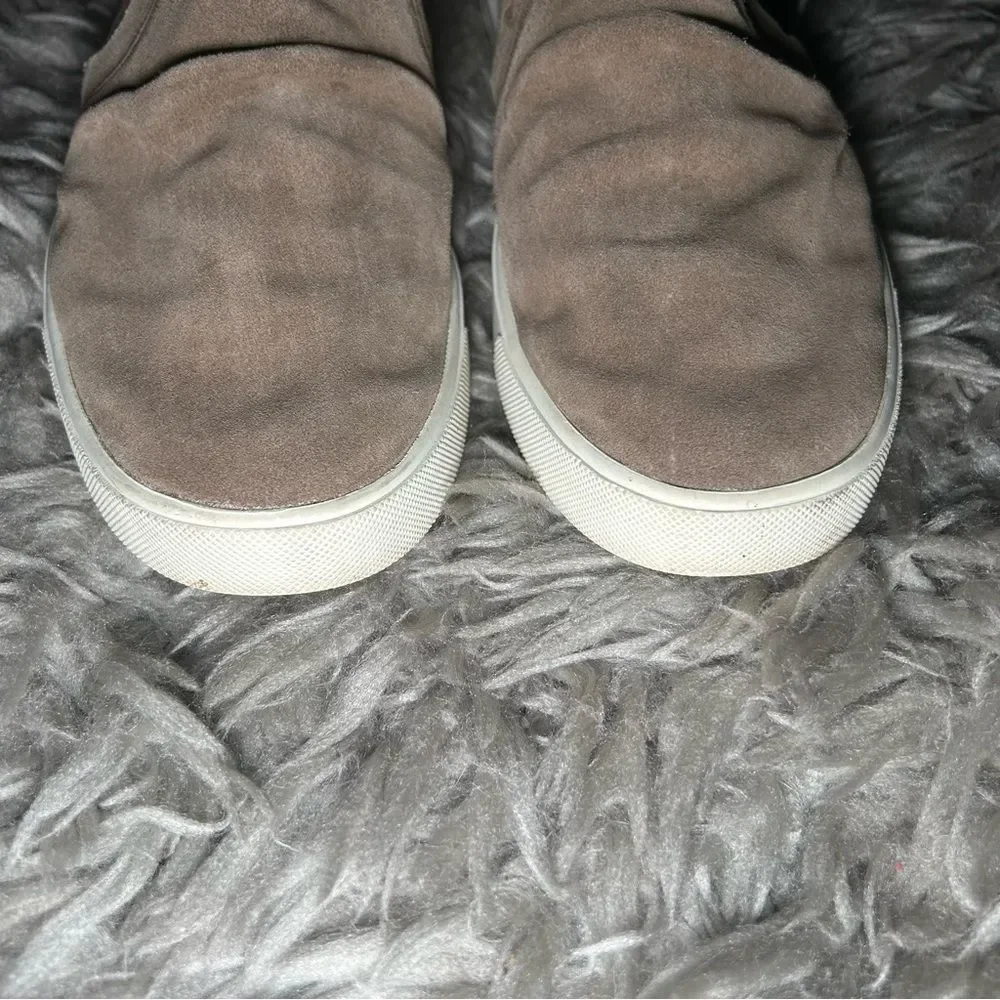 Vince neutral ruched suede slip on sneakers women’s shoe size 9